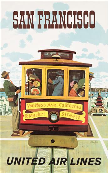 STANLEY WALTER GALLI (1912-2009).  SAN FRANCISCO / UNITED AIR LINES. Circa 1960s. 39¼x24½ inches, 99½x62¼ cm.